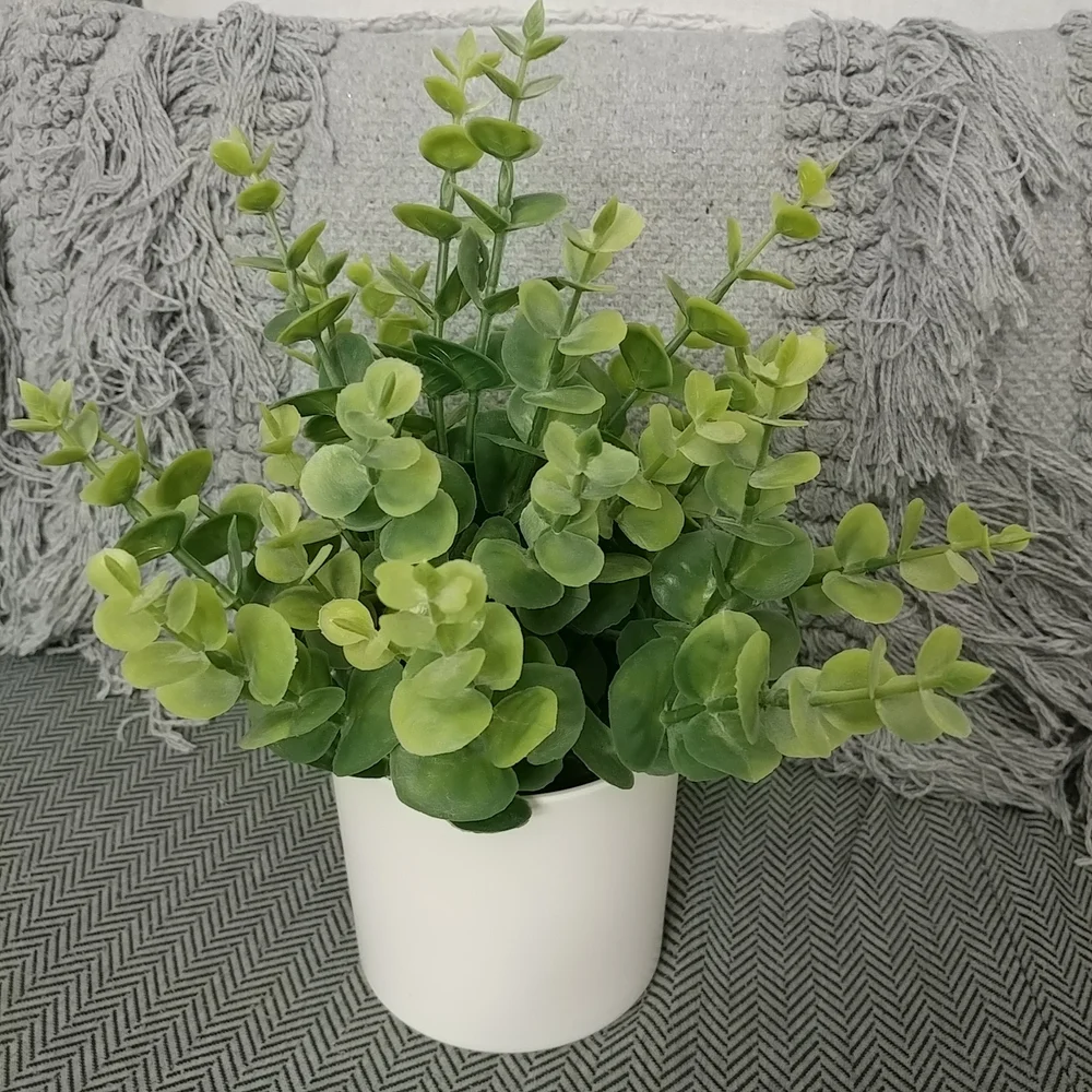 Boxwood Faux Plant Artificial Green Boxwood Arrangement White Planter- Threshold